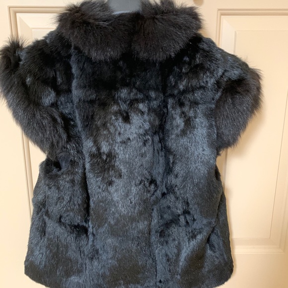 Black Rabbit fur reversible vest - Picture 2 of 6
